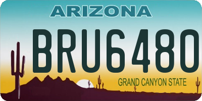 AZ license plate BRU6480