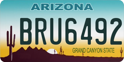 AZ license plate BRU6492