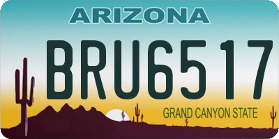 AZ license plate BRU6517