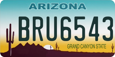 AZ license plate BRU6543