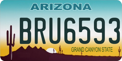 AZ license plate BRU6593