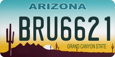 AZ license plate BRU6621