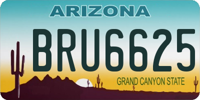 AZ license plate BRU6625