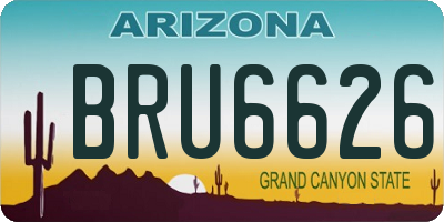 AZ license plate BRU6626
