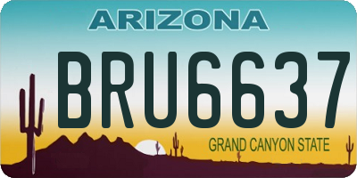 AZ license plate BRU6637