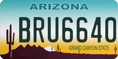 AZ license plate BRU6640