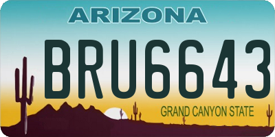 AZ license plate BRU6643