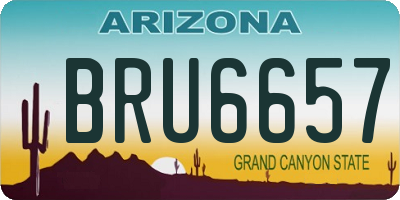 AZ license plate BRU6657