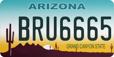 AZ license plate BRU6665
