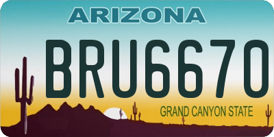 AZ license plate BRU6670