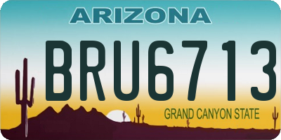 AZ license plate BRU6713