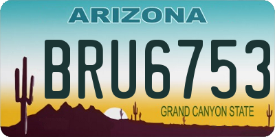 AZ license plate BRU6753