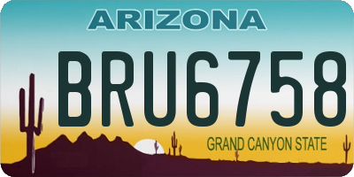 AZ license plate BRU6758
