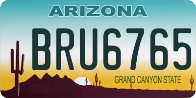 AZ license plate BRU6765