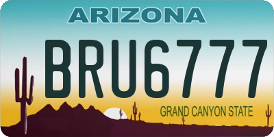 AZ license plate BRU6777