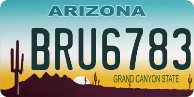 AZ license plate BRU6783