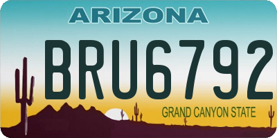 AZ license plate BRU6792