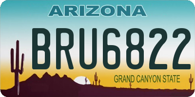 AZ license plate BRU6822