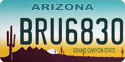 AZ license plate BRU6830