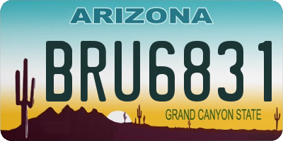 AZ license plate BRU6831