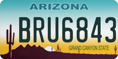 AZ license plate BRU6843
