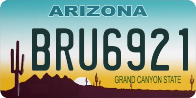 AZ license plate BRU6921