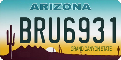 AZ license plate BRU6931