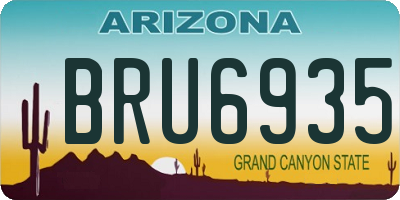 AZ license plate BRU6935