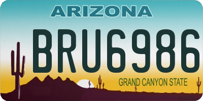 AZ license plate BRU6986