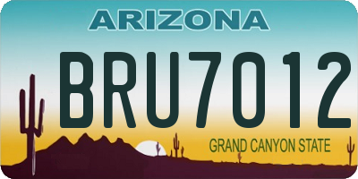 AZ license plate BRU7012