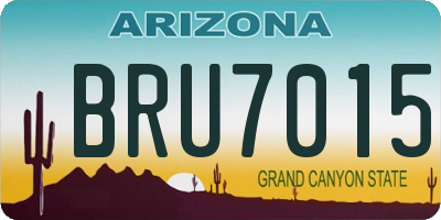 AZ license plate BRU7015