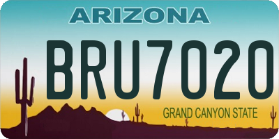 AZ license plate BRU7020
