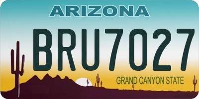 AZ license plate BRU7027