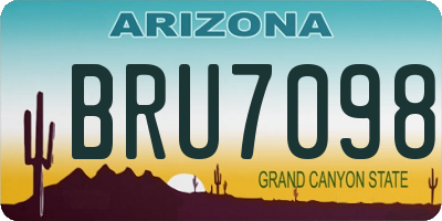 AZ license plate BRU7098