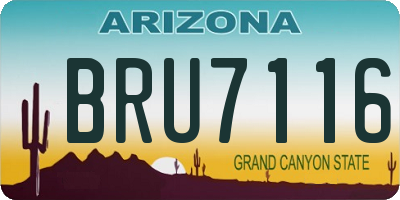 AZ license plate BRU7116