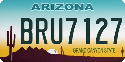 AZ license plate BRU7127