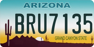 AZ license plate BRU7135