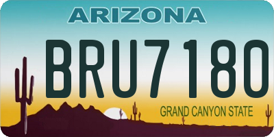 AZ license plate BRU7180
