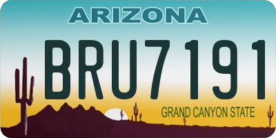 AZ license plate BRU7191