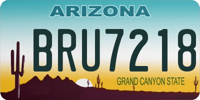 AZ license plate BRU7218