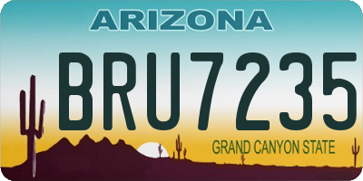 AZ license plate BRU7235