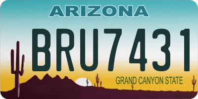 AZ license plate BRU7431