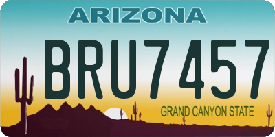 AZ license plate BRU7457