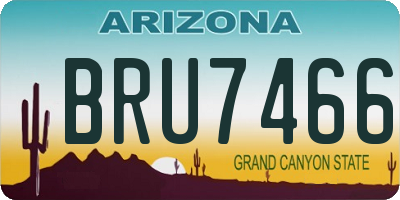 AZ license plate BRU7466