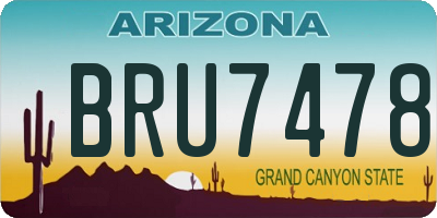 AZ license plate BRU7478