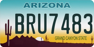 AZ license plate BRU7483