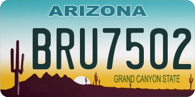 AZ license plate BRU7502
