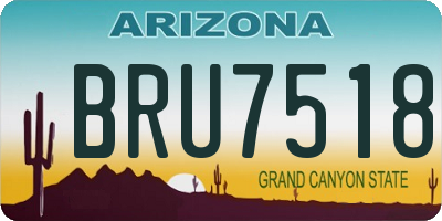 AZ license plate BRU7518