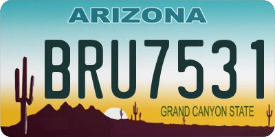AZ license plate BRU7531