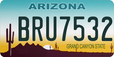 AZ license plate BRU7532
